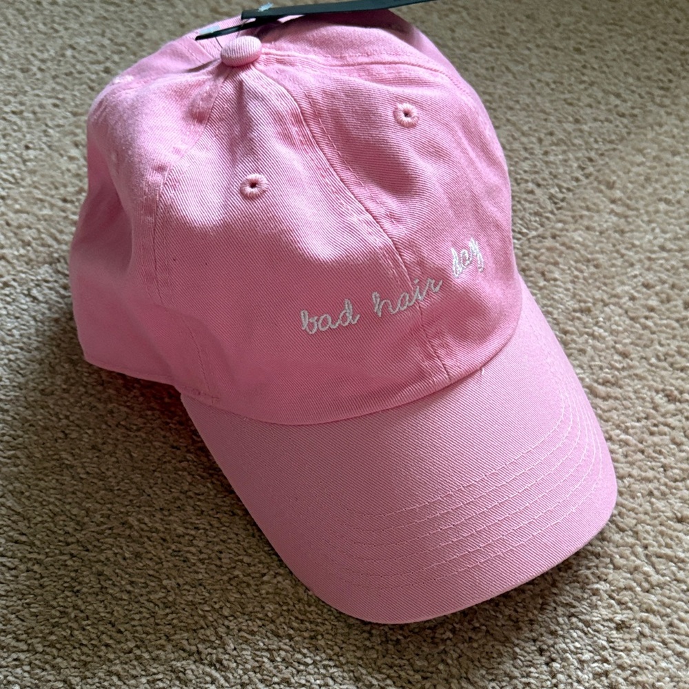 Casual Bad Hair Day Pink Embroidered Cap - Picture 2 of 6